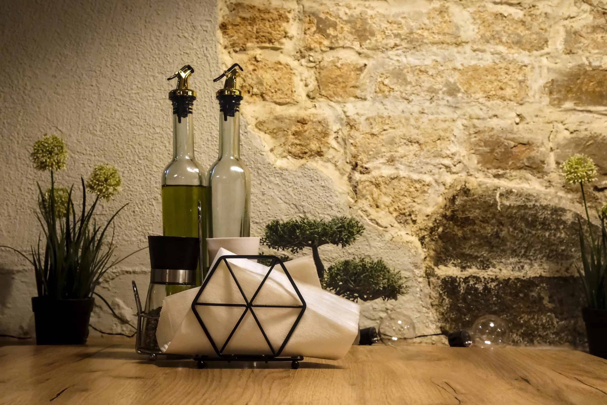 Table setting with decorative elements.
