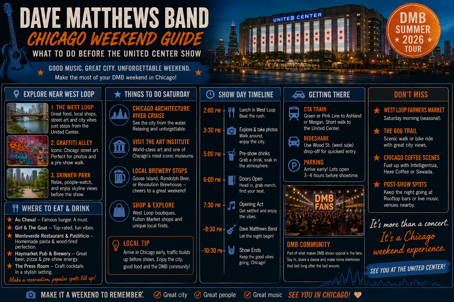 Dave Matthews Band Chicago Weekend Guide: What to Do Before the United Center Show